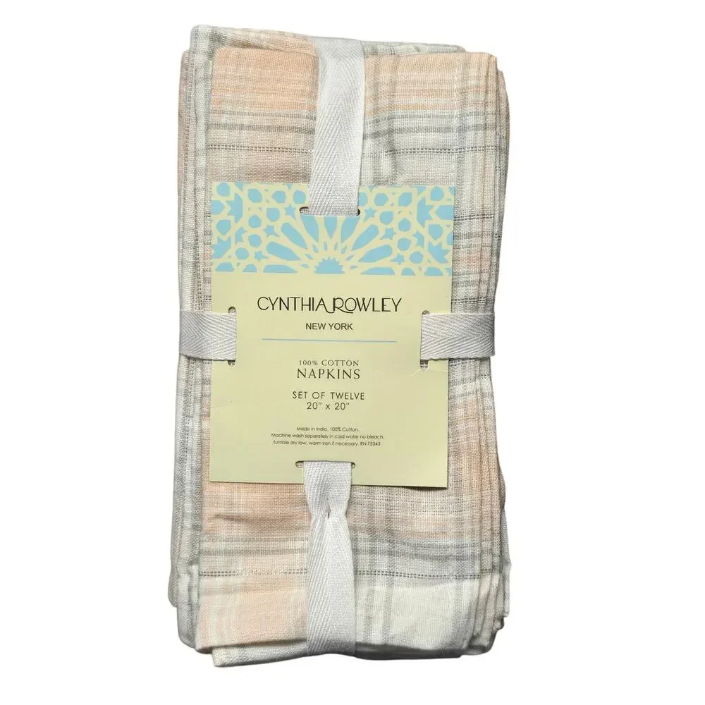 Cynthia Rowley 100% Cotton Napkin Set of Twelve 20